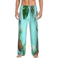 thumbnail image 2 of Lsque Tropical Pineapple Print Men's Pajama Pants, Lounge Pant - Comfortable Home Wear,Elastic Waistband, Stylish Design-Large, 2 of 9