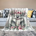 thumbnail image 2 of Orinice Flowers Warm Lightweight Blanket Soft Fleece Blankets for All Seasons, Decorative Throw Blanket for Living Rooms Sofa, Cow Gifts, Long-lasting Comfort, Multiple Sizes Available 40x50in, 2 of 6