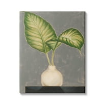 Stupell Industries Bending Tropical Plant Leaves White Jar Contemporary Painting, 16 x 20, Design by Jennifer Goldberger