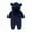 Navy, variant on Cethrio Boys Fleece Jumpsuits, Long Sleeve One-piece Warm Buttons Winter Romper Bodysuit Gray Size 0-3 Months