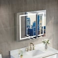 thumbnail image 5 of ANGELES HOME 36" x 30" LED Medicine Cabinet with Lights, Medicine Cabinet with Mirror, Surface or Recessed Mounted, Anti-Fog, Dimmable, Memory Function, Outlets & USB, Double Opening Doors, 5 of 16
