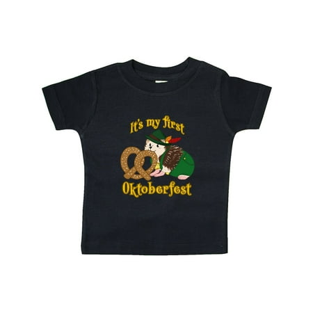 

Inktastic It s My 1st Oktober Fest Cute Hedgehog with Pretzel Gift Baby Boy or Baby Girl T-Shirt