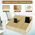 thumbnail image 3 of HLONK 48-Grid Wooden Cell Phone Holder Desktop Organizer Storage Box for Classroom Office (48-Grid), 3 of 10