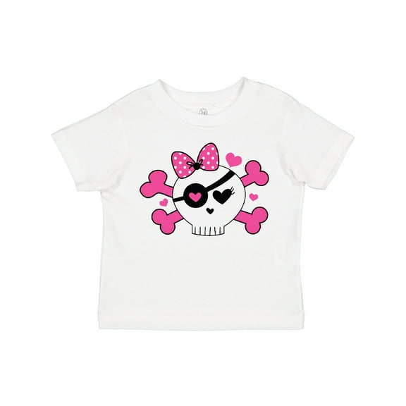 Inktastic Girl Pirate Skull Valentine Girls Toddler T-Shirt