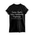 thumbnail image 3 of Camiseta Honeeladyy "Algunas tías tienen sobrinos guapos" para mujer, divertida camiseta familiar con estampado de letras, camisetas holgadas de verano, camiseta informal de manga corta negra, 3 of 3