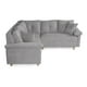 thumbnail image 3 of Sala Esquinera de Velvet Gris Claro Makora Modelo Elton, 3 of 8
