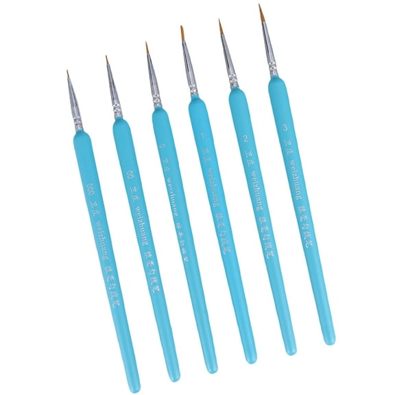 LEORX 6 Pcs Detailing Paint Brushes Fine Detailing Sky Blue for Acrylics