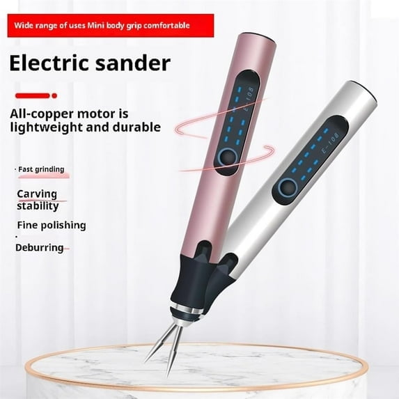 Rechargeable Cordless Electric Micro Engraver Pen, Mini DIY Engraving Tool Kit for Metal Glass Ceramic Plastic Wood Jewelry, with 30 Bits and 16 Stencils