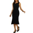 thumbnail image 2 of INSPIRE CHIC Women's Sleeveless Dress V Neck Elegant Work Fishtail Dresses, 2 of 6