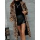 thumbnail image 5 of New style Leopard Pattern Mid Length Coat, Casual Open Front Long Sleeve Outerwear, Women's Clothing, 5 of 5