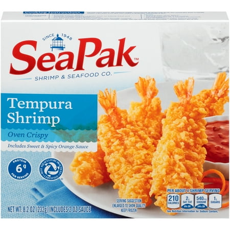 SeaPak Tempura Shrimp in Sweet Spicy Orange Sauce, Easy to Bake, Frozen, 23 oz