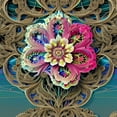 thumbnail image 2 of The Blossom Rhapsody - Intricate Flower Canvas Wall Art, 2 of 2