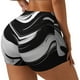 thumbnail image 1 of Fotbe Abstract Black White Swirls Shorts Sin Costuras – Shorts Deportivos de Cintura Alta para Mujer, Elásticos para Gimnasio, Yoga, Running o Ciclismo-Large, 1 of 8