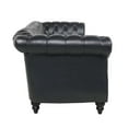 thumbnail image 5 of 84"Rolled Arm Chesterfield Sofa Couch, Modern 3 Seater Sofa Couch, Luxious Leather Couch with Thicken Seat Cushions and Button Tufted Back, Chesterfield Couch with Nailhead Trim, Black+PU, 5 of 7