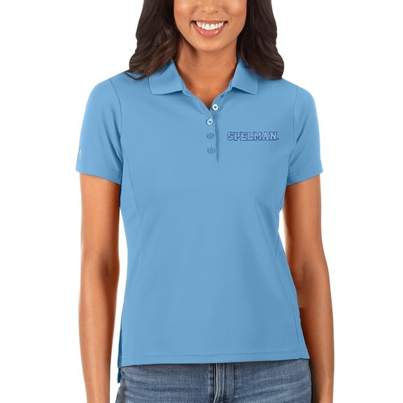 Women's Antigua Light Blue Spelman College Jaguars Legacy Pique Polo