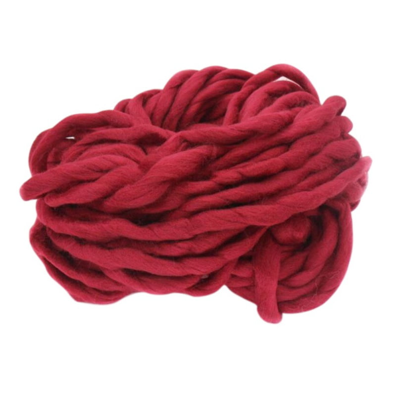 Chunky Yarn, Knitting Wool Yarn,Giant Yarn Yarn Thick Yarn Super Thick  Rough Stick Wire Scarf Felting (Color : Jujube red) (Color : Big red)