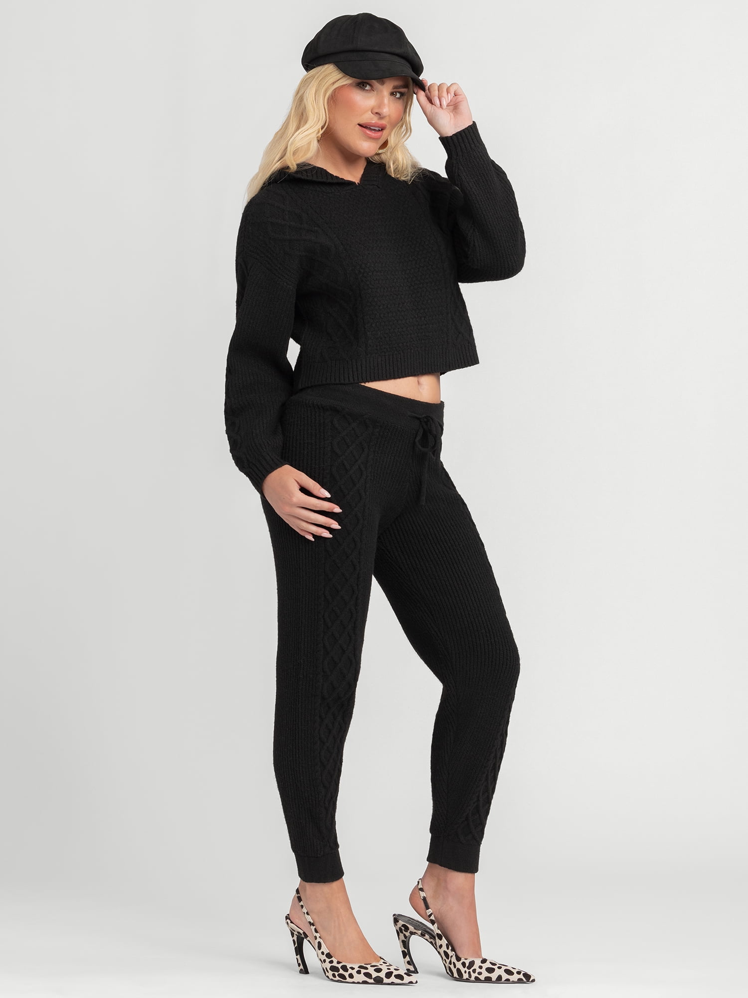 Jessica Simpson Women's Baela Sweater Jogger Pants, 27.5" Inseam, Sizes XS-XXL
