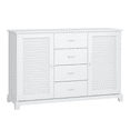 thumbnail image 2 of HOMCOM 47" Modern Storage Cabinet Buffet Sideboard with Drawers and Louvered Doors- White, 2 of 9
