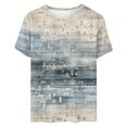 thumbnail image 4 of Womens Retro Printed T-Shirt Round Neck Short Sleeved Top, 4 of 4