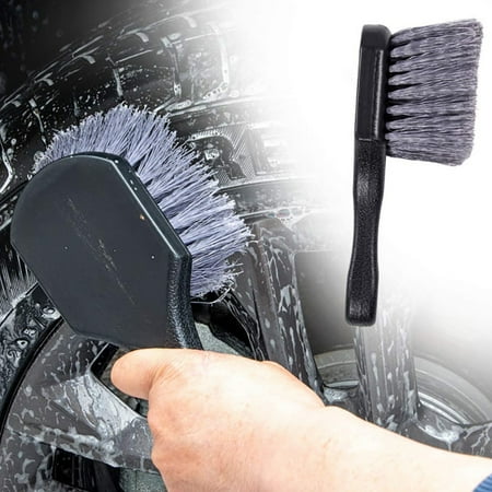 

HCfuz Harmless Wheel Cleaning Brush Detail Brush Short Handle Tire Rim Washing Brush for Vehicles