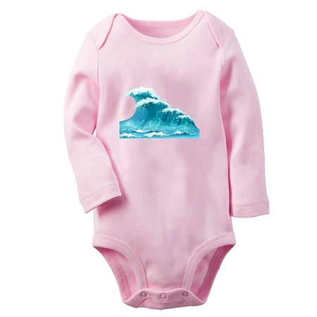 

Babies Nature Pattern Sea Wave Rompers Newborn Baby Unisex Bodysuits Infant Jumpsuits Toddler 0-12 Months Kids Long Sleeves Oufits (Pink 6-12 Months)