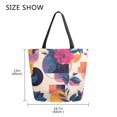 thumbnail image 5 of FORMRS Womens Canvas Tote Bag with Zipper Inner Pocket Shoulder Handbag, Flowers Pattern Style, 5 of 7