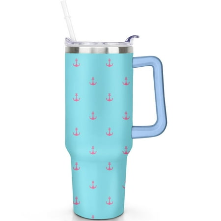 

40 oz Navigation Tumbler with Handle Spill Proof Lid Navigation Theme 40oz Tumbler Straw Included Double Insulated Coffee Cup Navigation Travel Must Haves Gifts for Men Women