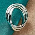 thumbnail image 6 of EOEMY Elegant 925 Sterling Silver 3 Glossy Circles Women Ring Fashion Jewelry-6#, 6 of 6