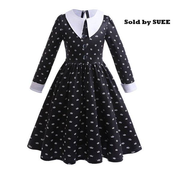 Girls Kids Black Costume Halloween Cosplay Dress Up