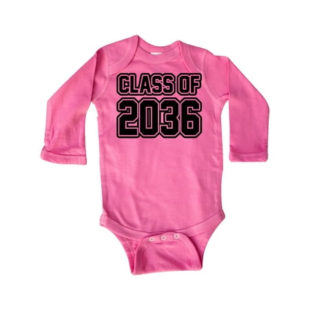 

Inktastic Class of 2036 in Black Outlined Text Gift Baby Boy or Baby Girl Long Sleeve Bodysuit