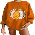 thumbnail image 1 of AMERTEER Chandails en Molleton pour Femmes Motifs Citrouille Col Rond Pulls Automne Hiver Manches Longues Mode Urbaine, 1 of 5
