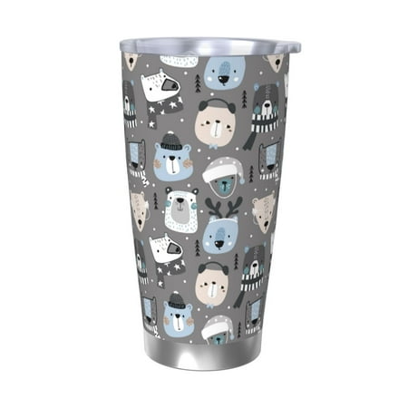 

Vsdgher winter Scarf cute beer 20 Oz Stainless Steel Vacuum Insulated Travel Mug Coffee Cup for Home Office Outdoor Works Great for Ice Drinks and Hot Beverage -Without Straw