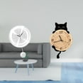thumbnail image 2 of Reloj de pared con diseño de gato, silencioso, sin , acrílico, MDF, decorativo, ideal para sala de estar, dormitorio, estudio, oficina, regalo., 2 of 8