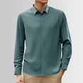 thumbnail image 2 of LIUJUNSHOP Men's Stretch Dress Shirt Long Sleeve Slim Muscle Fit Button Down Formal Business Casual Shirt Green 175/115, 2 of 5