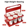 thumbnail image 6 of Green ,Drink Carrier with Handle, Plastic Cup Carriers for Drinks, Drink Holder for Car, GrubHub, Doordash Accessories, Portable Foldable Reusable Mobile, Use for Food Delivery Bag, RED, 6 of 11