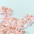 thumbnail image 4 of MesaSe Summer Baby Girls Romper Shell Print Ruffle Flying Sleeve Back Bandage Snap Crotch Bodysuit Pink Shell 6-12 Months, 4 of 8