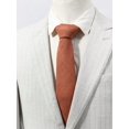 thumbnail image 2 of 1pc Men's Trendy Solid Coral Orange Plush Soft Textured Necktie For Party Festival Occasions, 2 of 5
