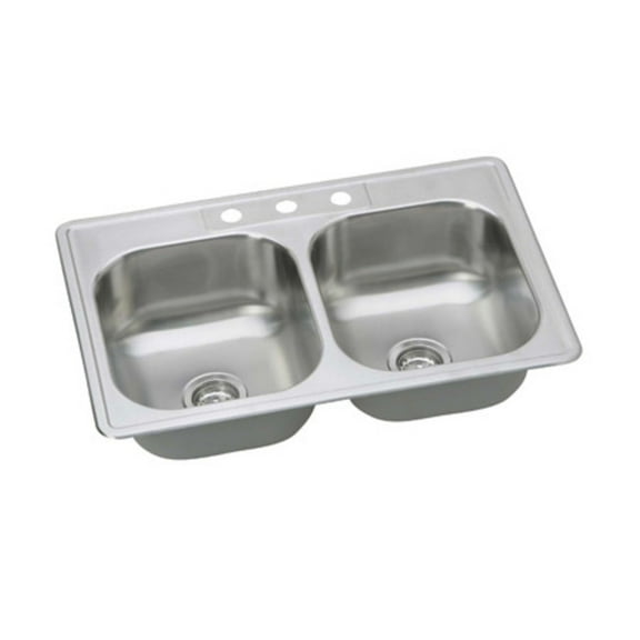 Proflo Pfsr332273 33" Double Basin Drop In Stainless Steel Kitchen Sink - Stainless Steel