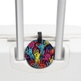 thumbnail image 3 of Halloween Zombie Hand 2Pcs PU Leather Round Luggage Tags with Privacy Cover and Name ID Tag for Suitcase, Handbags, Backpacks, School Bags, 3 of 6