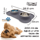 thumbnail image 2 of KE WOOW Dos platos de 200 ml c/u y Tapete Hueso de Silicón, Doble Plato para Perro, Acero Inoxidable, Tazón de Croquetas para Perros, Tazon para Agua, Comedero para Gato, Tamaño Chico, Color Gris KE WOOW Plato Hueso chico, 2 of 9