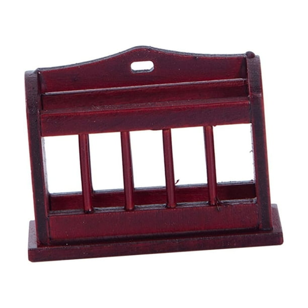 Estantería de escritorio Minaiture, modelo de estantería, soporte de periódico, adorno de de para decoración de 1:12 rojo