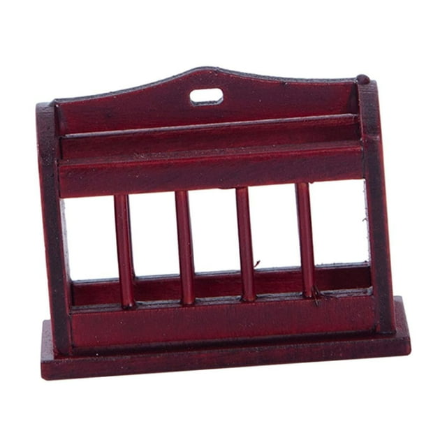 Estantería de escritorio para casa de muñecas a escala 1:12, modelo de librería, puesto de periódicos en miniatura para niños rojo