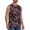 thumbnail image 2 of Bixox Men's Colorful Hawaii Palms Printed Shirt Sleeveless Fitness Tank Top-X-Large, 2 of 5