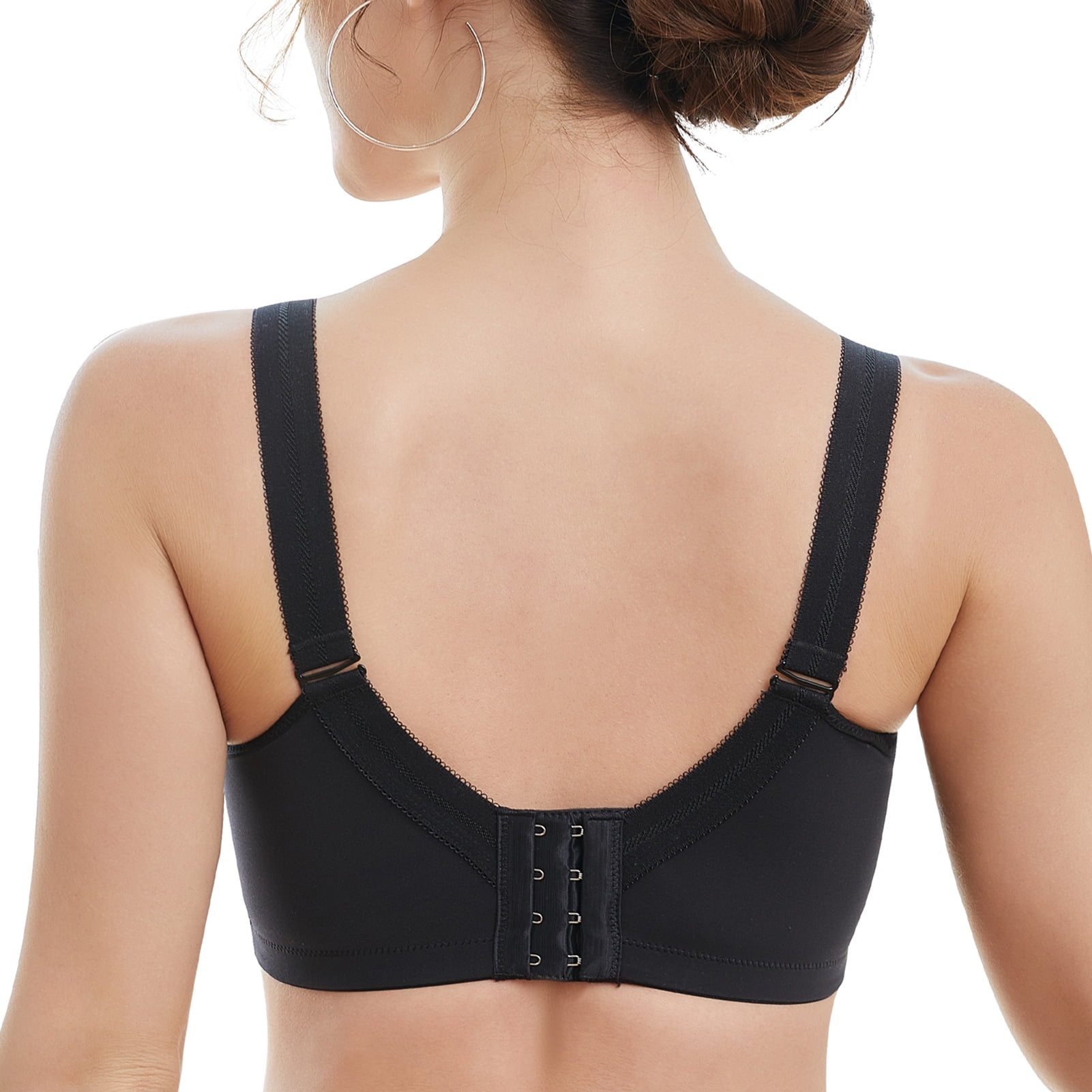 AILIVIN Wireless Bras for Women Full Figure Minimizer Women's Lace Bra WireFree Lifting Up Full Support Lightly Lined Cup Full Coverage No Back Fat Comfy No Wire Womens Bras Black 32DDD 32 DDD