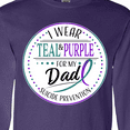 thumbnail image 4 of Inktastic Suicide Prevention- I Wear Teal and Purple for My Dad Long Sleeve T-Shirt, 4 of 5