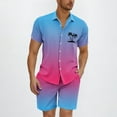 thumbnail image 2 of Bpmpbo Men's Hawaiian Matching Set Summer Tropical Beach Shirt 2 Piece Outfits Flower Button Down Shirts and Shorts, 2 of 5