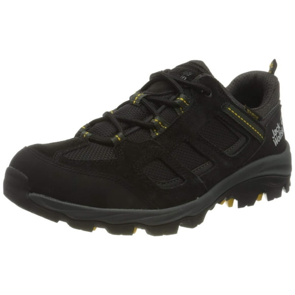 Jack Wolfskin Men\'s Vojo 3 Texapore Low Hiking Shoe Boot, Black/Burly Yellow, 12