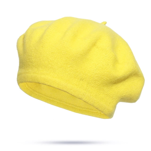 Boinas de pintor de color liso para mujer y para invierno, gorro cálido para mujer