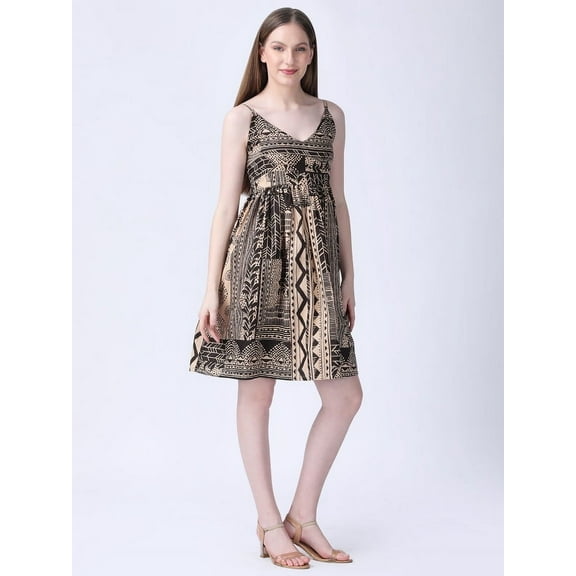 Black and Fawn slip on dress