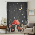 thumbnail image 2 of Mushroom Semi Sheer Curtains Drapes for Living Room,Bedroom,French Doors Window 108 Inches Long,Botanical Watercolor Floral Leaf Butterfly Plant Rod Pocket Chiffon Curtain Voile Drapery Panel, 2 of 8